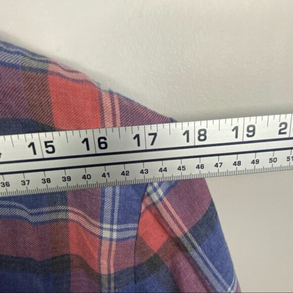 Madewell Rivet & Thread Harvey Plaid Popover Shirt Size Small Cotton Pink Blue S - Picture 11 of 14